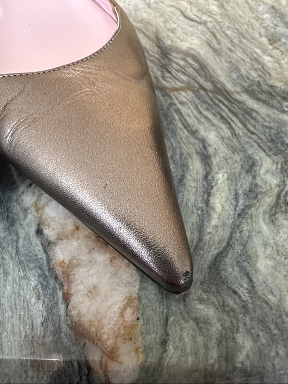 Michael Kors Metallic Pointed-Toe Mary Jane Heels - Bronze size 8.5 - Picture 4 of 5